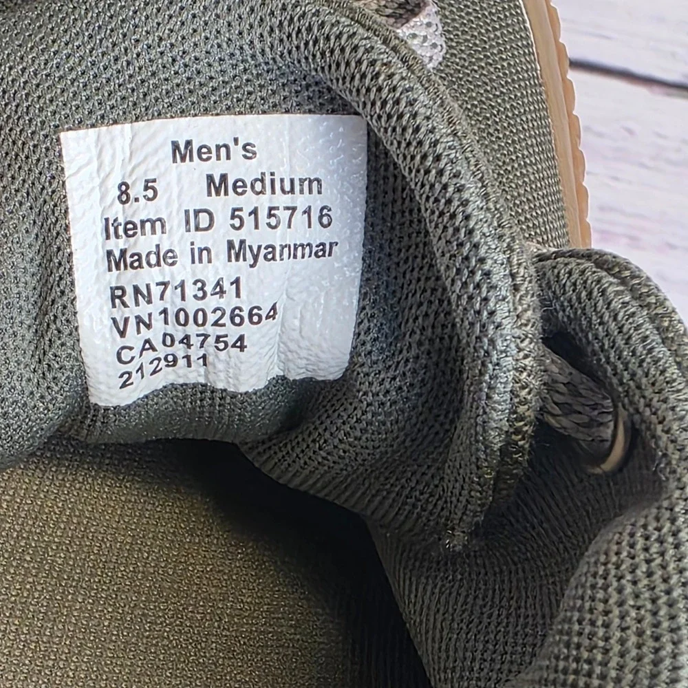 LL Bean Eco Woods Lace Up Mens Canvas Sneakers Olive Green Shoes 515716 Size 8.5 - Picture 2 of 10